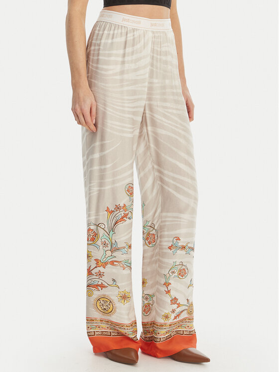 Just Cavalli Just Cavalli Medžiaginės kelnės 80PAA1P0 NS844 Pilka Regular Fit