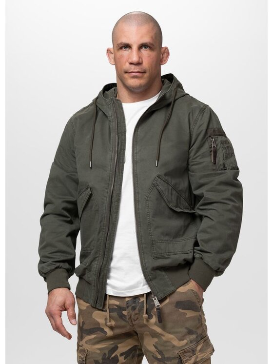 PITBULL PITBULL Kurtka przejściowa MAGNUS Zielony Regular Fit