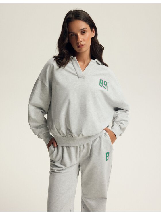Esotiq Esotiq Bluza 43807 Szary Baggy Fit