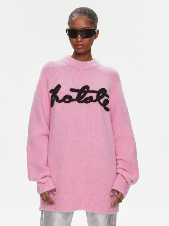 ROTATE Maglione Knit Oversize Logo Jumper 1120922215 Rosa Oversize, taglia : 38