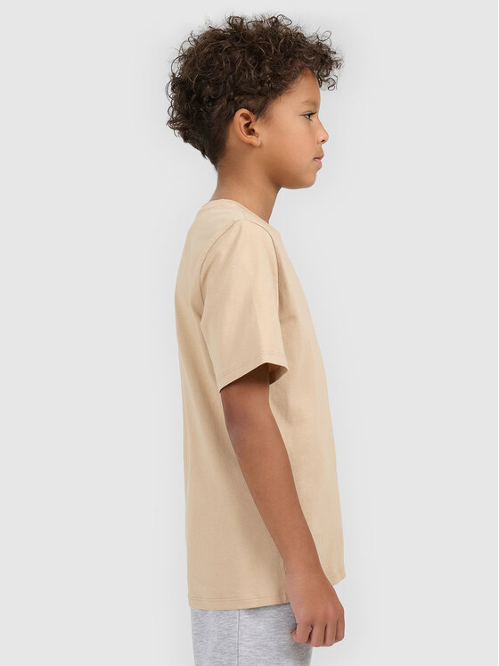 4F 4F T-Shirt BASIC+ Beżowy Regular Fit
