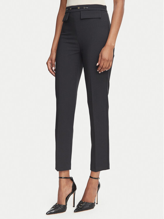 Elisabetta Franchi Elisabetta Franchi Spodnie materiałowe PA-195-66E2-V320 Czarny Slim Fit