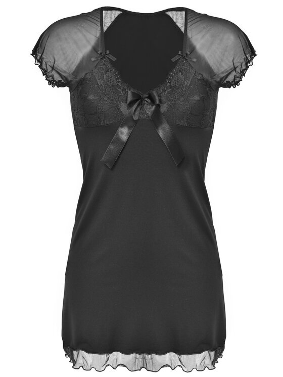DKaren Lingerie DKaren Lingerie Halka Irina Czarny Slim Fit