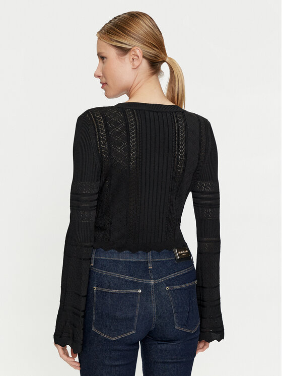 Guess Guess Pulover Adaline W4GR08 Z2U00 Negru Regular Fit