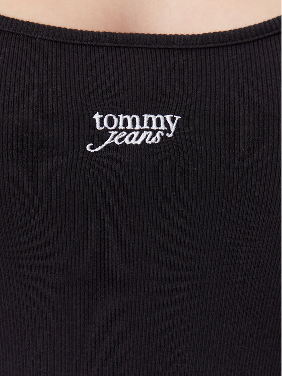 Tommy Jeans Tommy Jeans Sukienka letnia Script DW0DW20330 Czarny Slim Fit