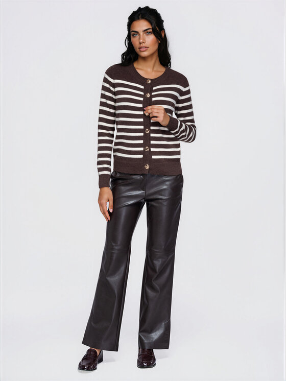 Ombre Ombre Kardigan OW-SW-E0026 Brązowy Regular Fit
