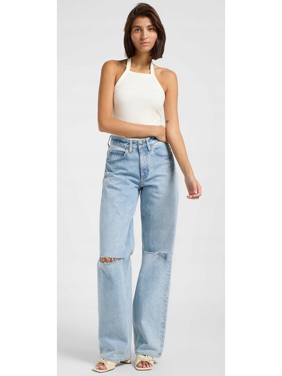Lee Lee Jeansy Rider Loose Niebieski Loose Fit