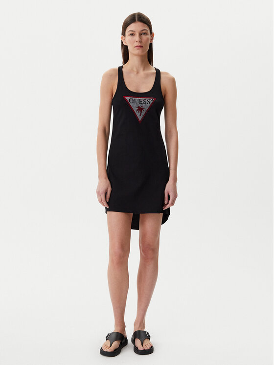 Guess Guess Sukienka letnia E5GP01 I3Z14 Czarny Regular Fit