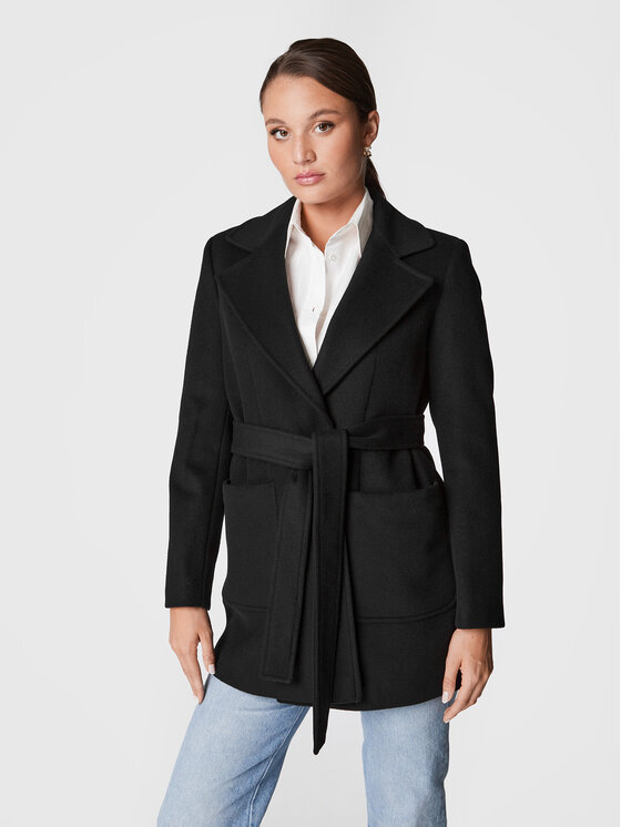 MAX&Co. MAX&Co. Вовняне пальто Shortrun 40849922 Чорний Regular Fit
