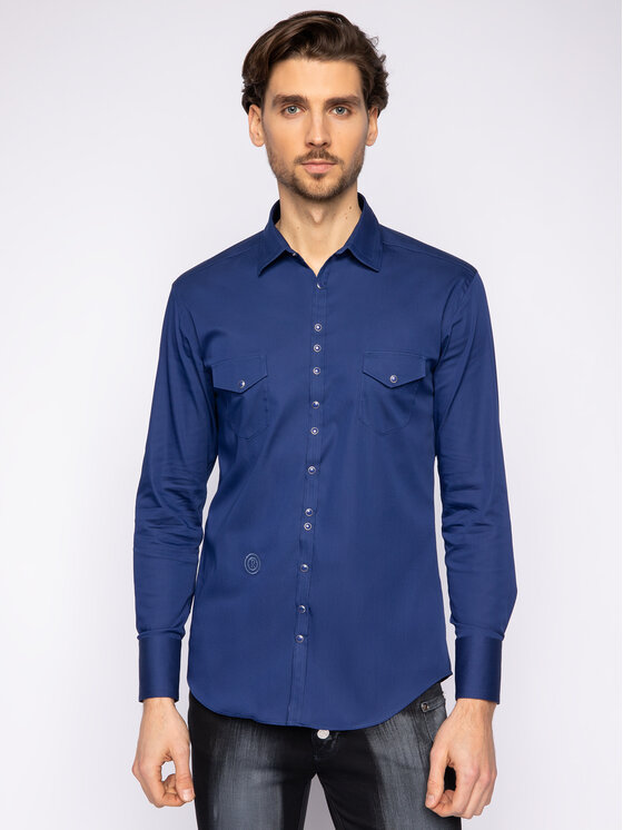 Rage Age Rage Age Hemd Deep Blue Dunkelblau Slim Fit