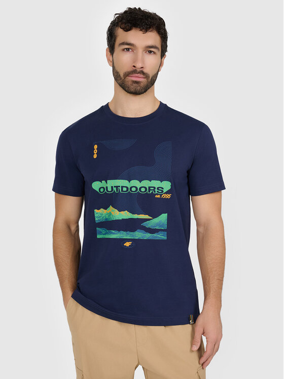 4F 4F T-Shirt MISSION READY Granatowy Regular Fit