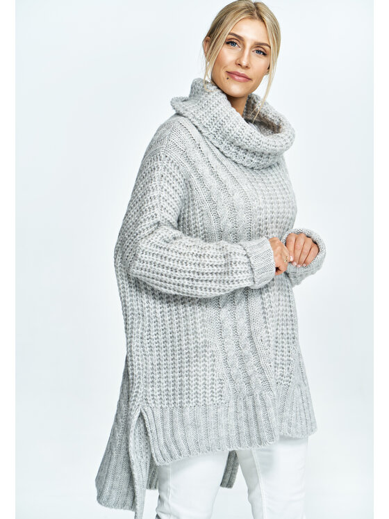 FIGL FIGL Sweter M892 Szary Oversize