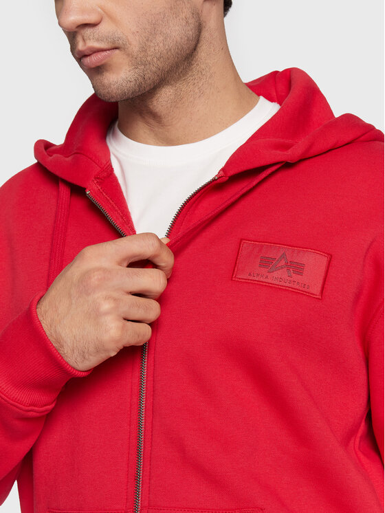 Alpha Industries Alpha Industries Majica dugih rukava Back Print Zip 128342 Crvena Regular Fit