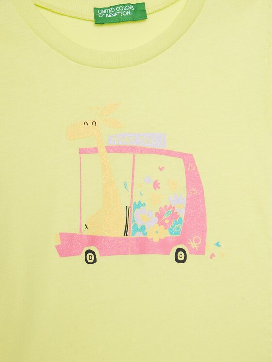 United Colors Of Benetton United Colors Of Benetton T-Shirt 3I1XG10JJ Żółty Regular Fit