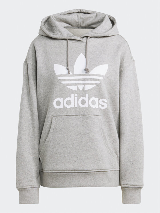 adidas adidas Majica dugih rukava Trefoil Hoodie IB7437 Siva Regular Fit