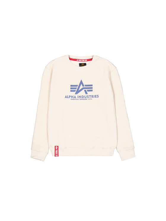 Alpha Industries Alpha Industries Bluza Basic Big Logo Sweatshirt Beżowy Regular Fit
