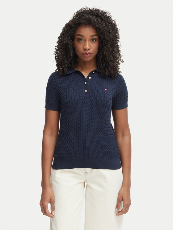 Tommy Hilfiger Tricou polo WW0WW41474 Bleumarin Regular Fit
