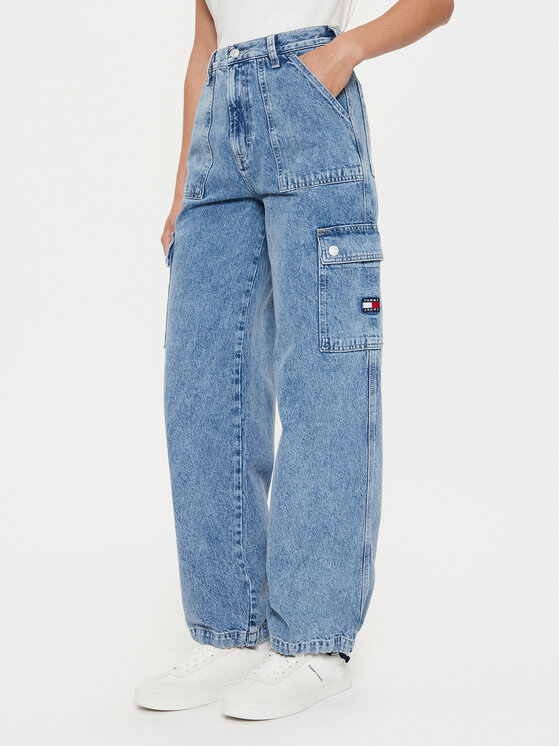 Tommy Jeans Jeans Hlače Claire DW0DW18176 Modra Wide Leg