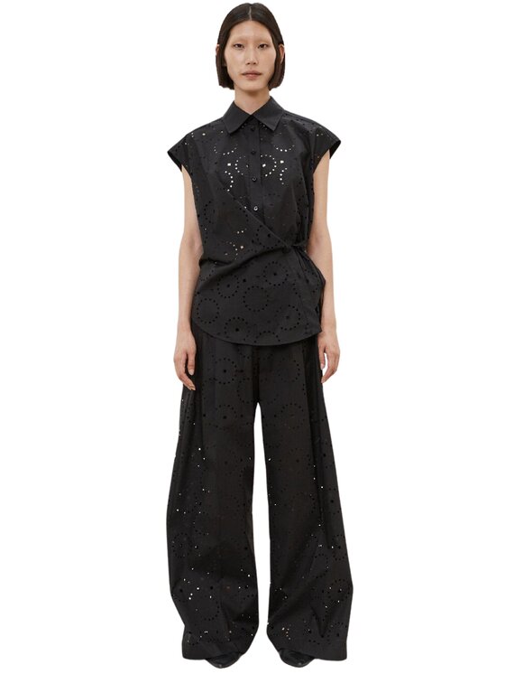 MeiMeiJ MeiMeiJ Spodnie zimowe m5ea07-nero Czarny Regular Fit
