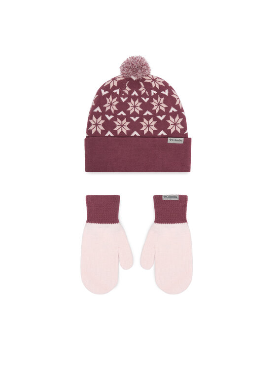 Columbia Columbia Komplekti kuuluvad müts ja kindad Snowflake 2180781 Tumeroosa