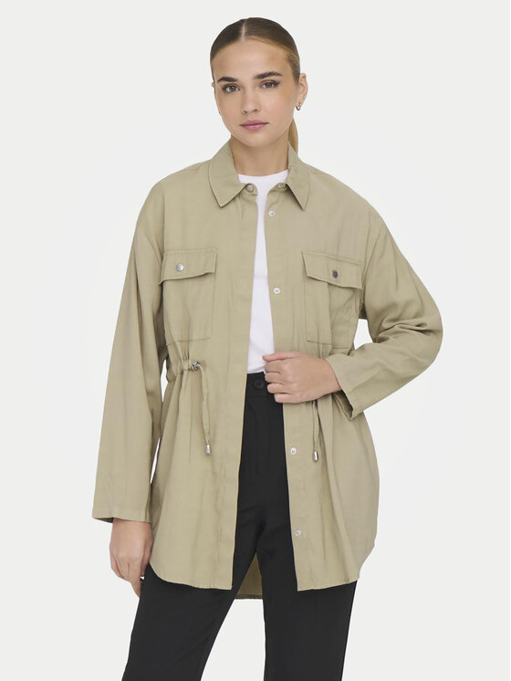 ONLY ONLY Hemdjacke Nadine 15308614 Beige Regular Fit