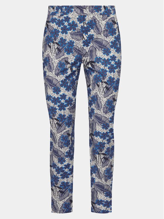 Weekend Max Mara Weekend Max Mara Kalhoty z materiálu Ravello 2415131102 Tmavomodrá Slim Fit