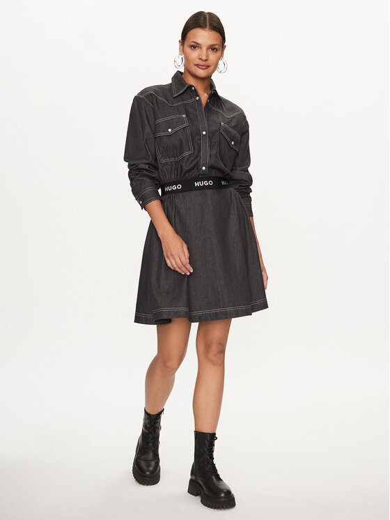 HUGO Hugo Džínsové šaty Karinne-1 50496059 Čierna Regular Fit