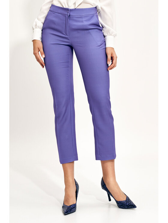 NIFE NIFE Kalhoty z materiálu SD70 Fialová Classic Fit