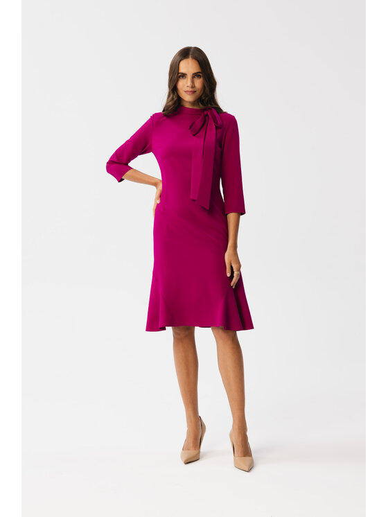 Stylove Stylove Sukienka koktajlowa S346 Fioletowy Modern Fit