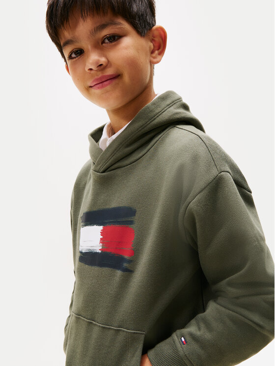 Tommy Hilfiger Tommy Hilfiger Jopa Flag KB0KB10112 Zelena Regular Fit