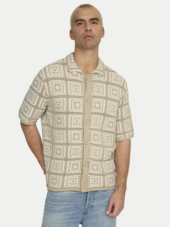 Only & Sons Only & Sons Koszula Bart 22033329 Beżowy Relaxed Fit