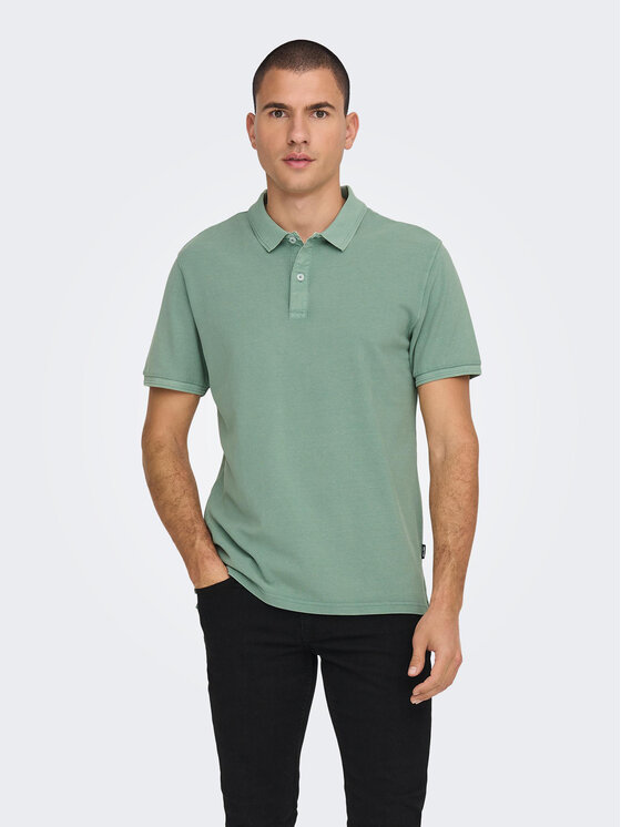 Only & Sons Polo Majica 22021769 Zelena Slim Fit