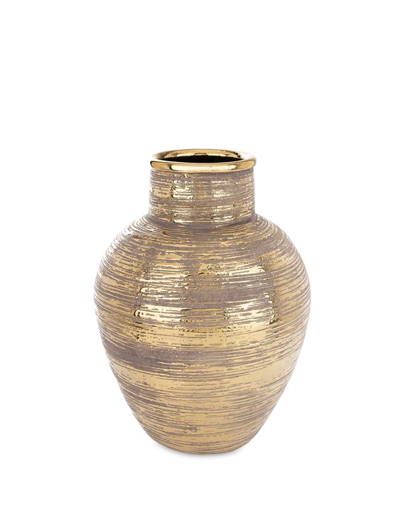MIAhome MIAhome Wazon ceramiczny złoty, postarzany 32x24x24 cm JULITTA Złoty