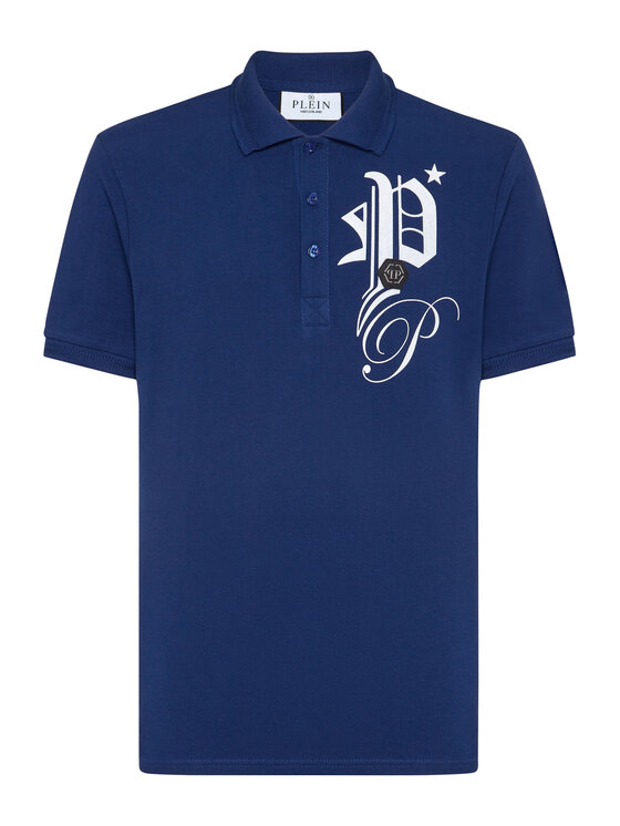 PHILIPP PLEIN PHILIPP PLEIN Polo 275 Niebieski jasny Slim Fit