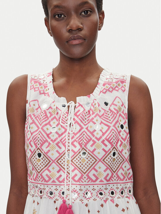Iconique Iconique Vasarinė suknelė IC25-036 Balta Regular Fit