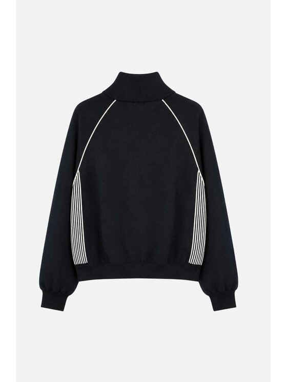 PINKO PINKO Bluza Carcovia Zippato Czarny Regular Fit