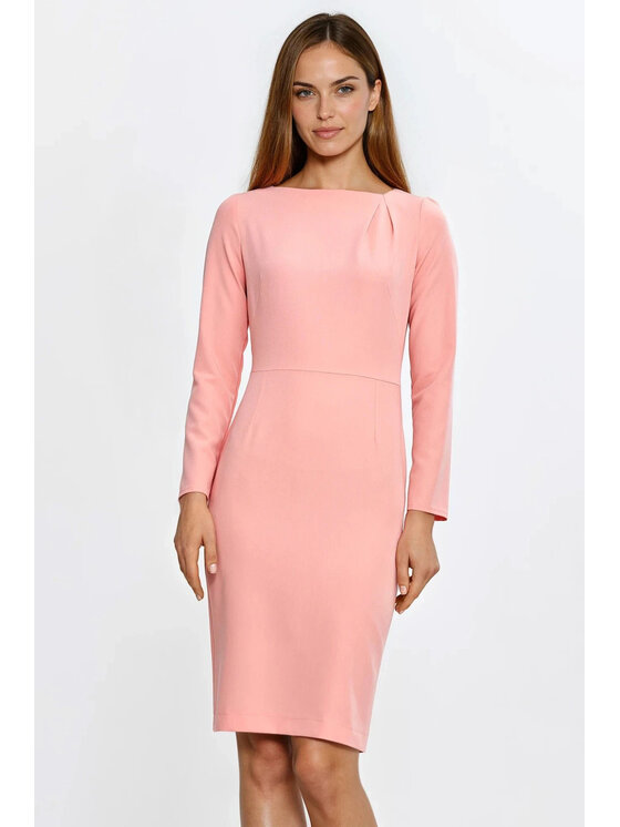 NIFE NIFE Každodenní šaty S284 Růžová Feminine Fit
