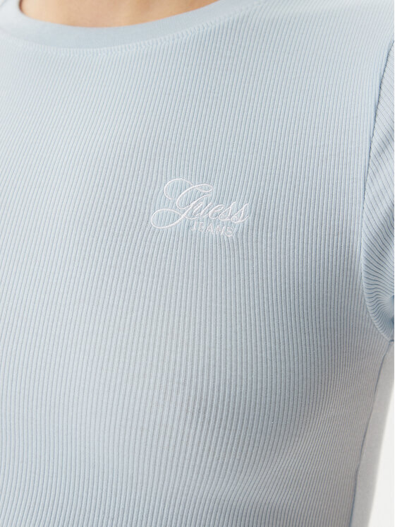 Guess Guess Marškinėliai W5GP62 KA0H1 Mėlyna Regular Fit