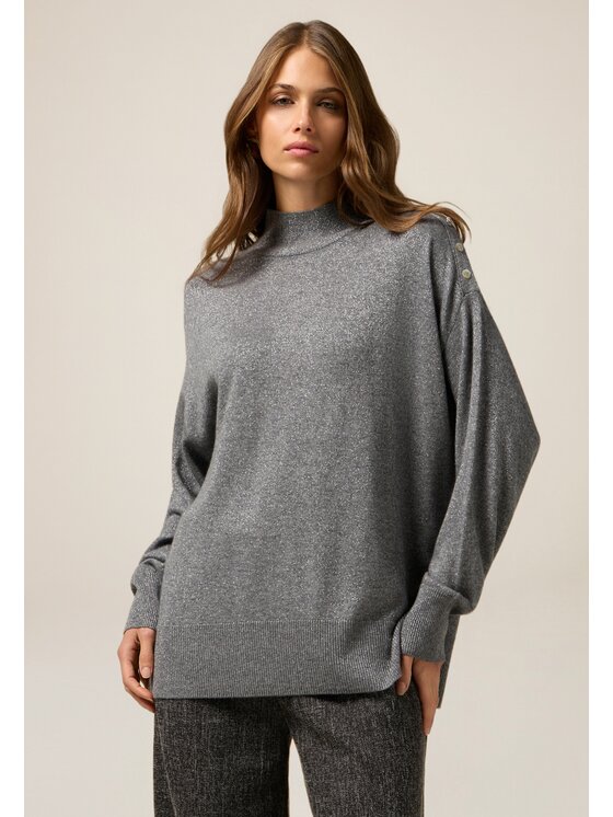 Oltre Oltre Sweter M500E001875N013 Szary Regular Fit