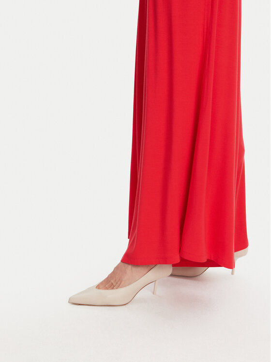 Liu Jo Beachwear Liu Jo Beachwear Hlače iz tkanine VA5039 JS360 Rdeča Relaxed Fit