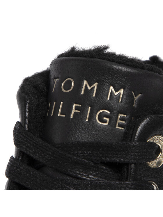 tommy hilfiger midcut cosy leather sneaker