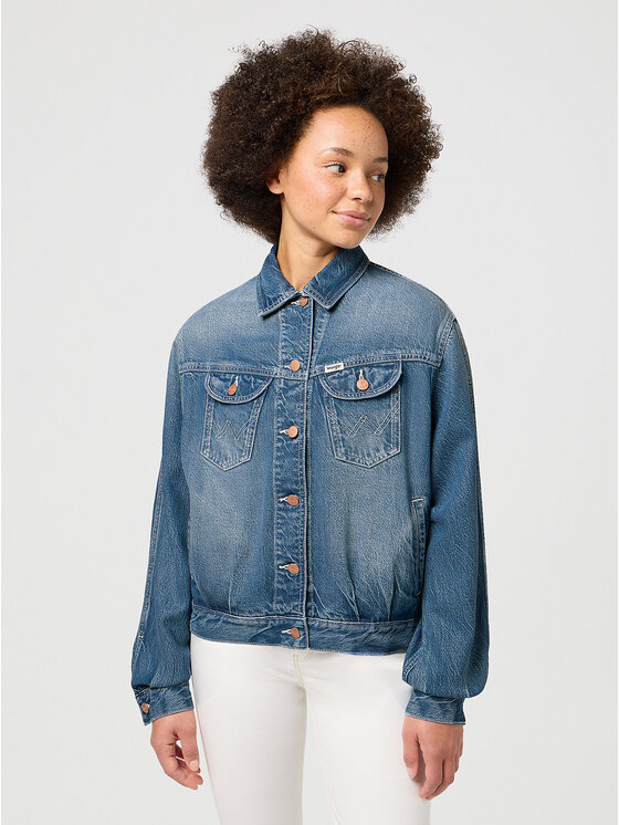 Wrangler Wrangler Giacca da donna JUMBO TRUCKER JACKET Blu Regular Fit