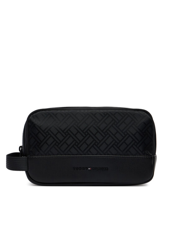 Tommy Hilfiger Geantă pentru cosmetice Th Nylon Jacquard Washbag AM0AM14508 Negru