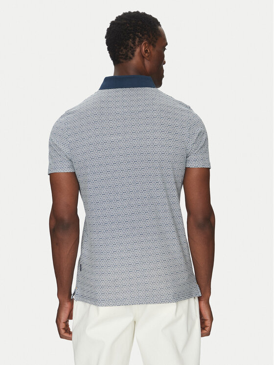 INDICODE INDICODE Тениска с яка и копчета Mauricus 41-046 Тъмносин Regular Fit