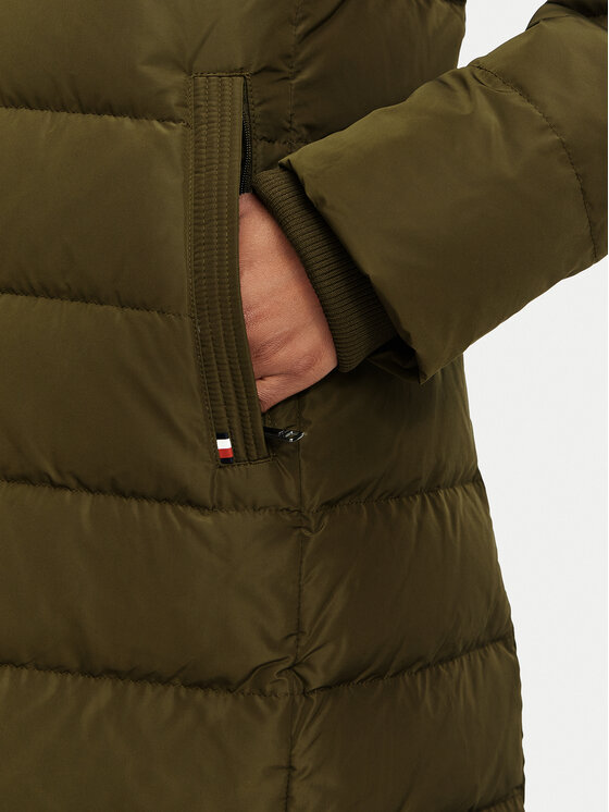 Tommy Hilfiger Tommy Hilfiger Kurtka zimowa Heritage Tyra  WW0WW51563 Zielony ciemny Slim Fit