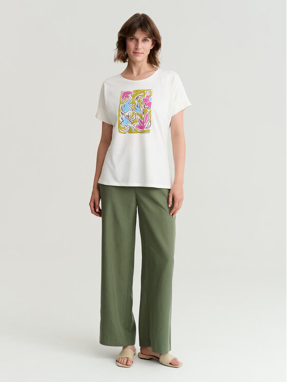 TATUUM TATUUM T-Shirt MONKI 1 Kremowy Classic Fit