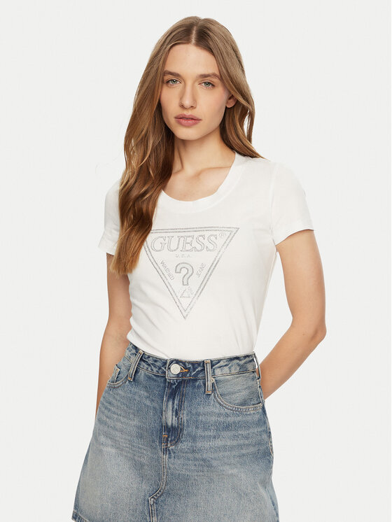 Guess Guess T-shirt W5RI11 J1314 Bianco Regular Fit