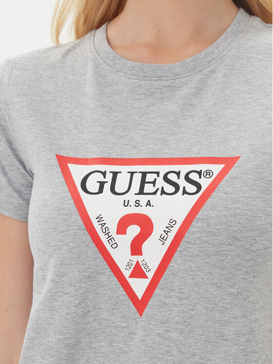 Guess Jeans Guess Jeans T-Shirt W4YI04 J1314 Szary Slim Fit
