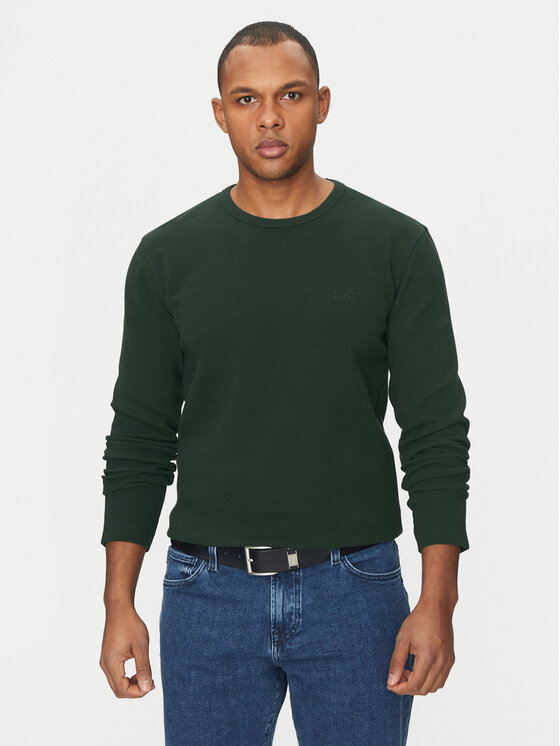 BOSS BOSS Pikkade varrukatega T-särk Tempesto 50520725 Roheline Regular Fit
