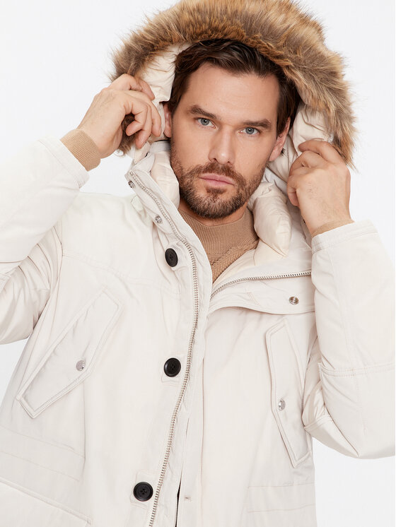 BOSS Boss Пухено яке Dadico 50499371 Екрю Regular Fit